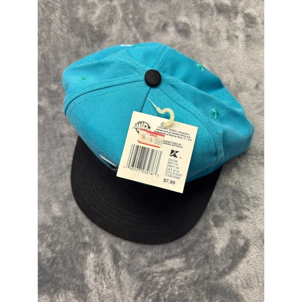 Vintage‎ Looney Tunes Taz Snapback Hat Teal Black Deadstock Warner Bros 90s